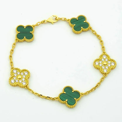 [Spark] CLOVER 5 MOTIF MALACHITE BRACELET COLLECTION