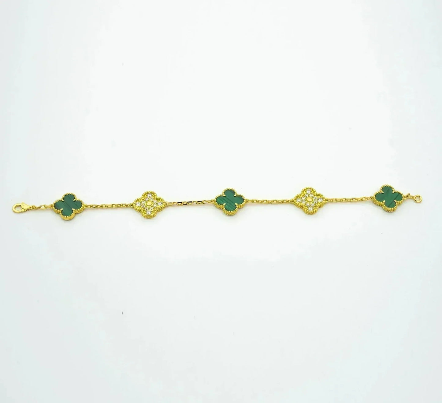 [Spark] CLOVER 5 MOTIF MALACHITE BRACELET COLLECTION