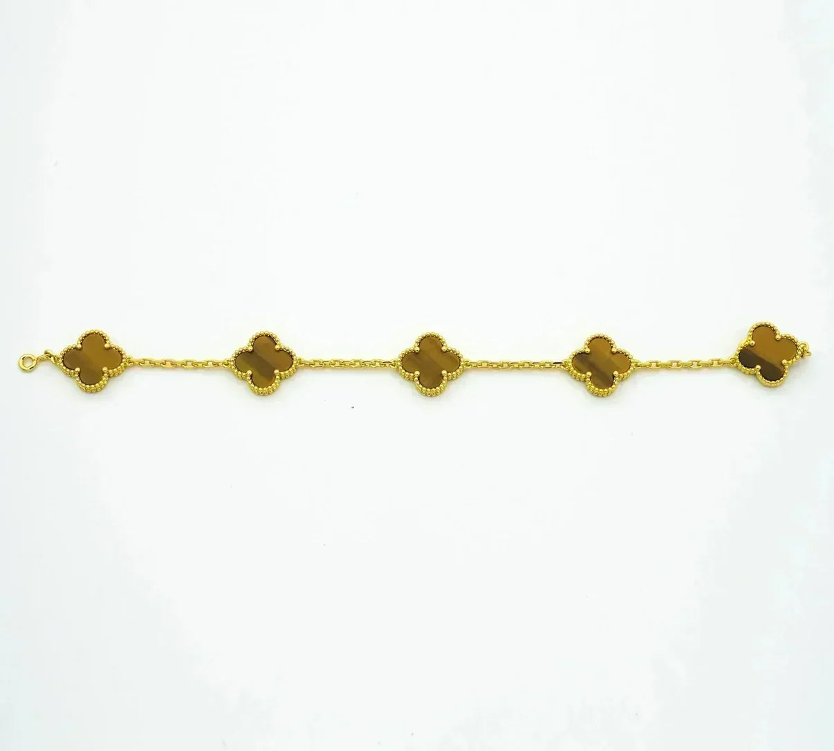 [Spark] CLOVER 5 MOTIFS TIGER EYE BRACELET COLLECTION