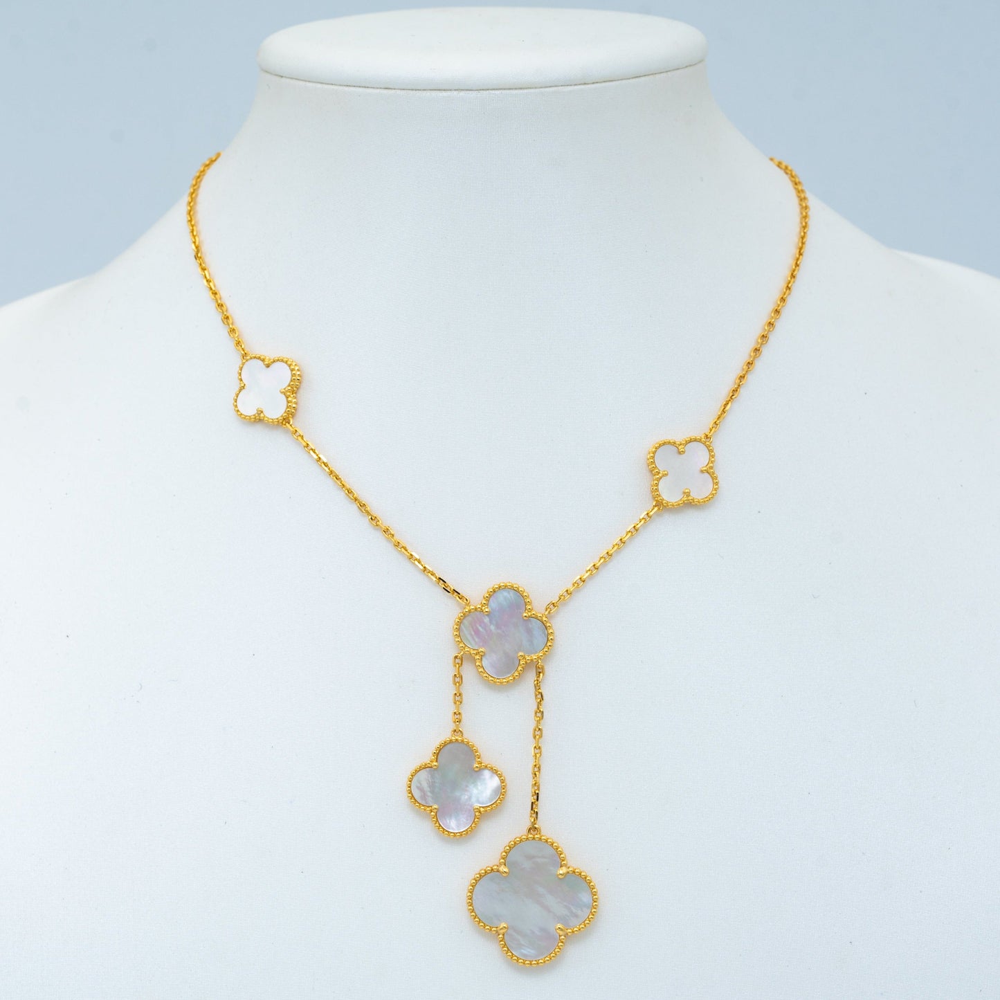 [Spark]CLOVER MOTHER OF PEARL NECKLACE 6 MOTIF