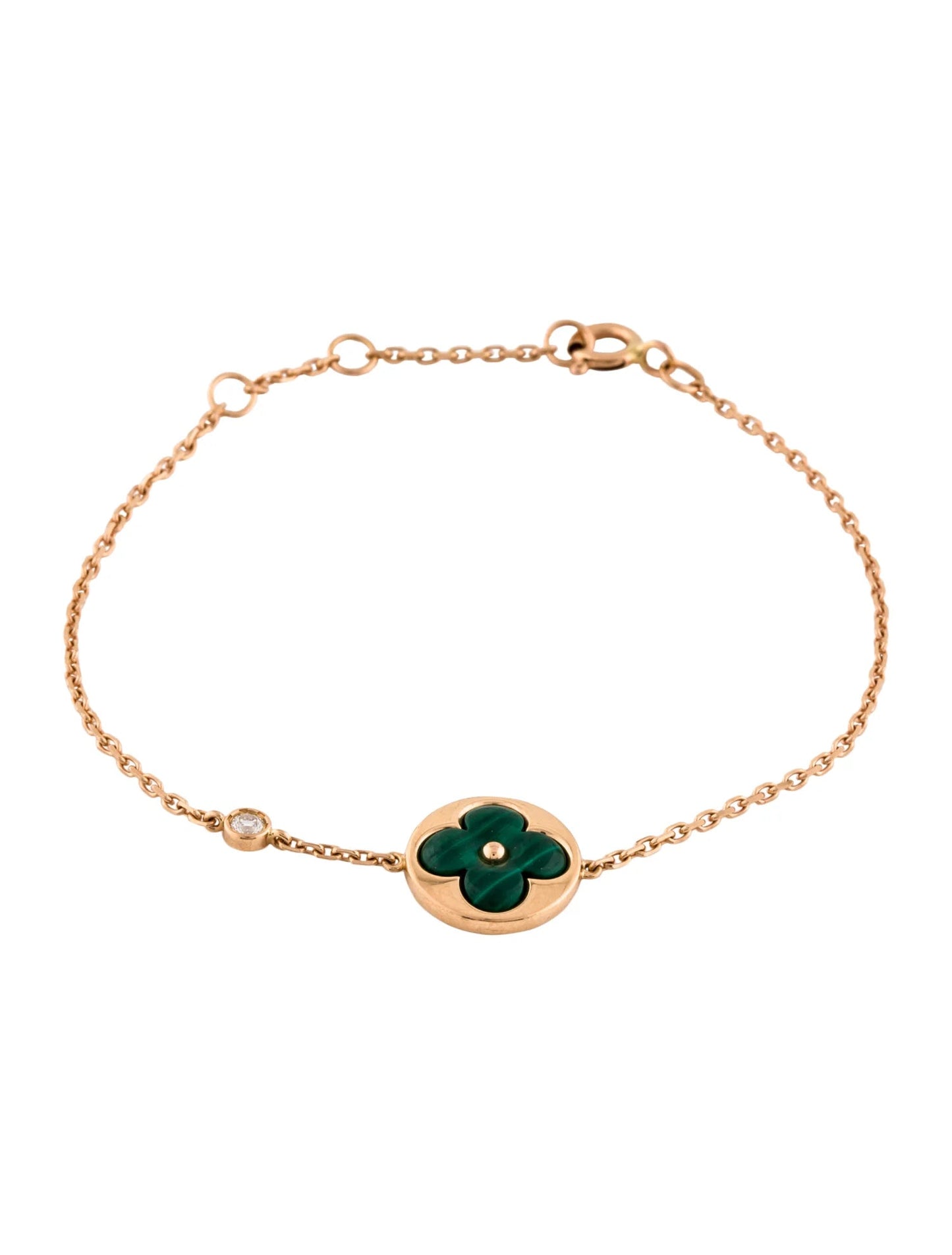 [Spark]SUN MALACHITE 1 DIAMOND PINK GOLD BRACELET