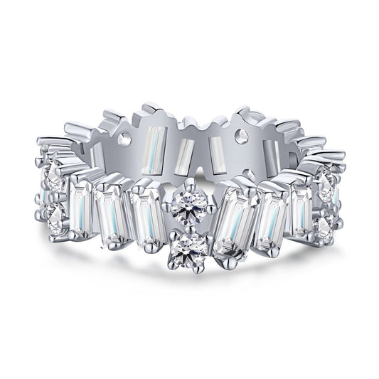[Spark Jewelry]Delicate Multi Shape Tennis Ring
