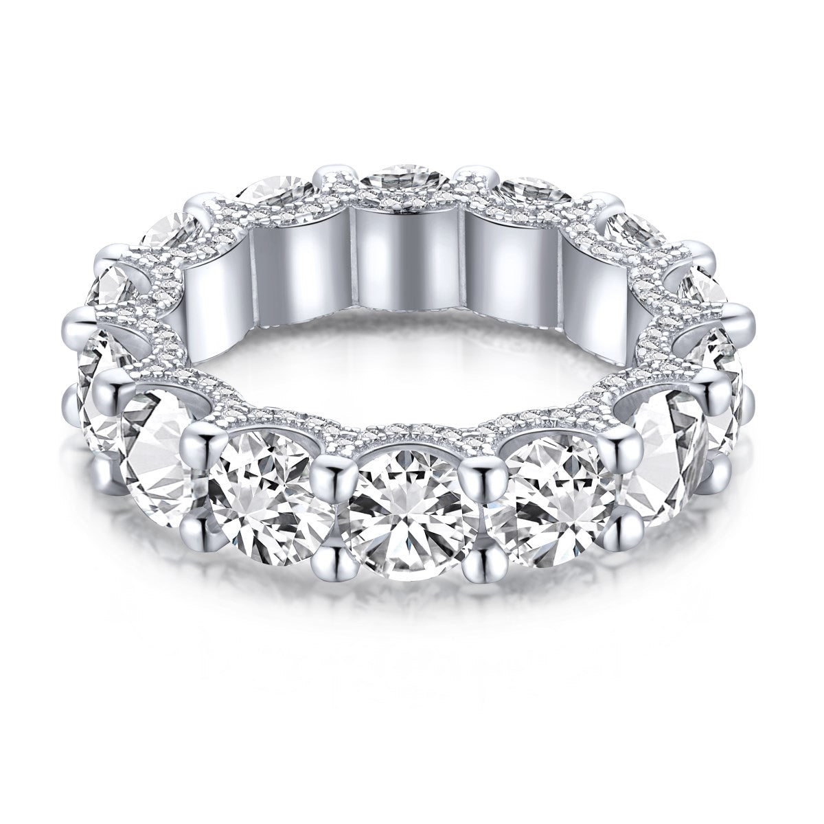 [Radiant Jewelry]Gorgeous Round Cut Tennis Ring