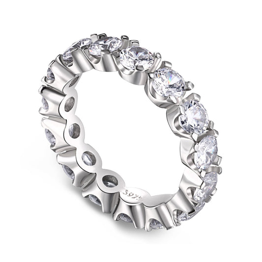 [Spark Jewelry]Eternity Round Cut Tennis Ring