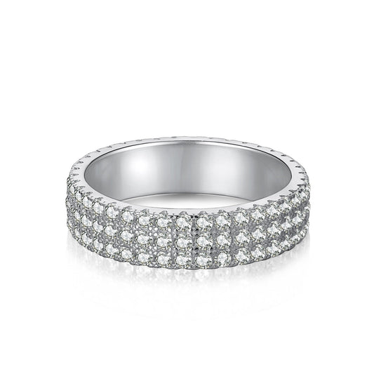 [Spark Jewelry]Dainty Round Cut Tennis Ring
