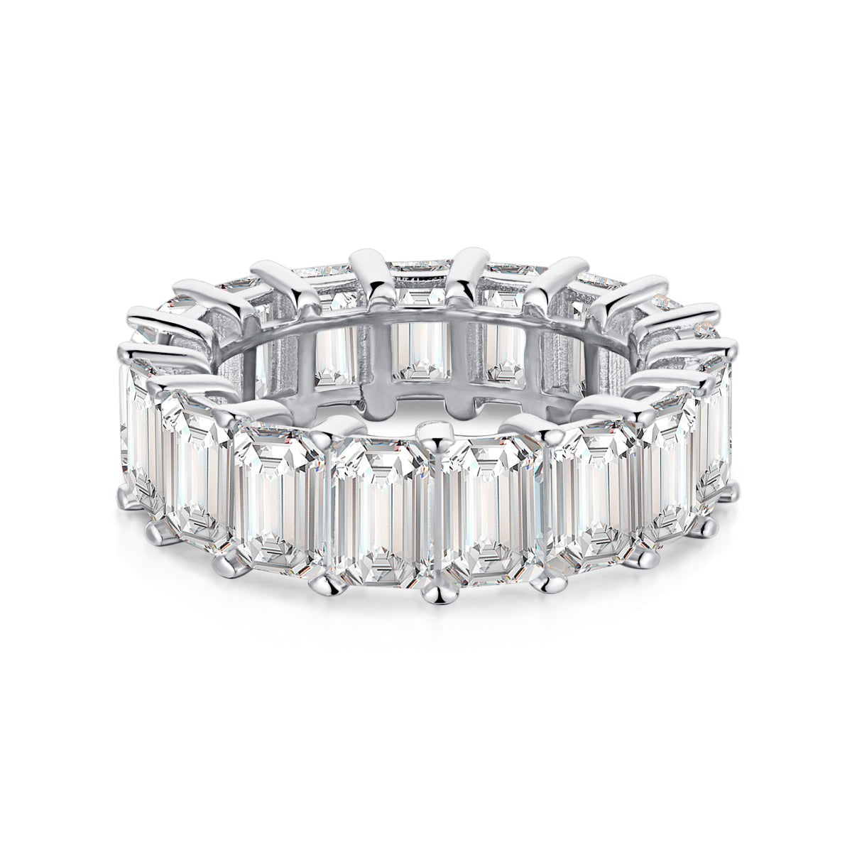 [Radiant Jewelry]0.75 Carat Elegant Emerald Cut Tennis Ring