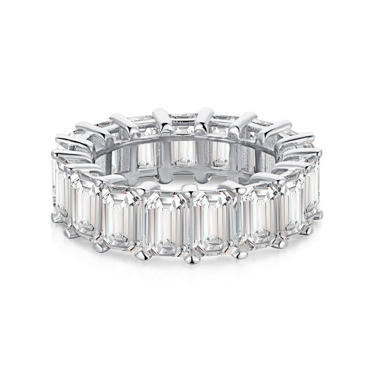 [Spark Jewelry]0.75 Carat Elegant Emerald Cut Tennis Ring
