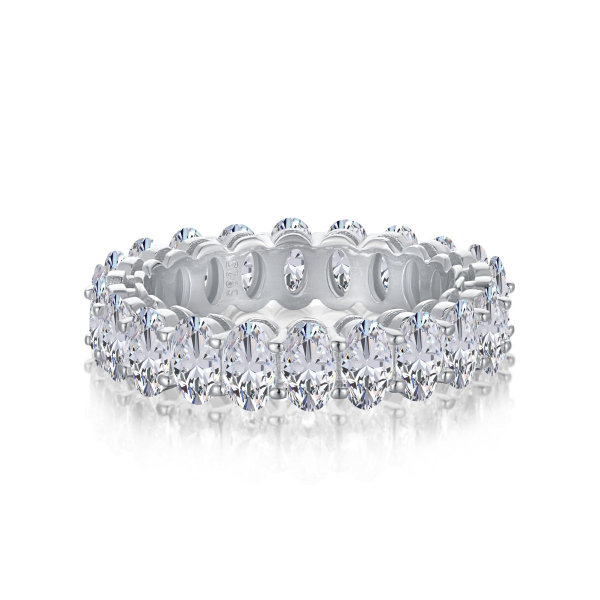 [Radiant Jewelry]Ornate Oval Cut Tennis Ring
