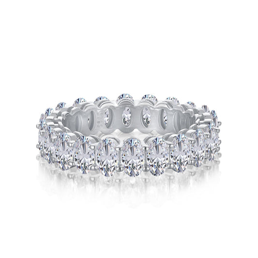 [Spark Jewelry]Ornate Oval Cut Tennis Ring
