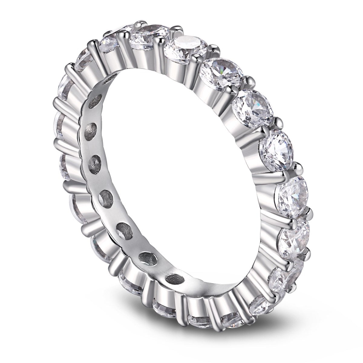 [Radiant Jewelry]Sparkling Round Cut Tennis Ring
