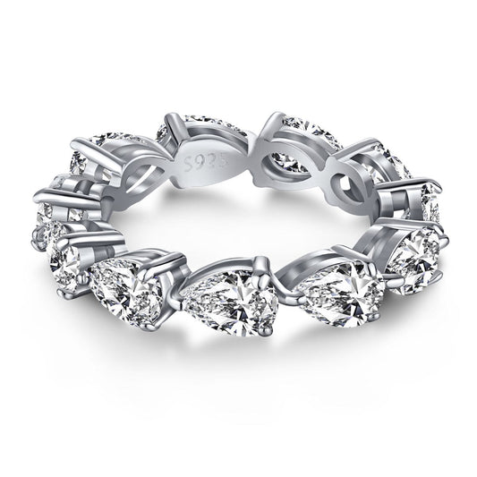 [Spark Jewelry]Exquisite Pear Cut Tennis Ring