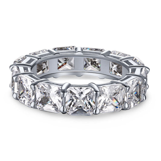 [Spark Jewelry]Elegant Princess Cut Tennis Ring