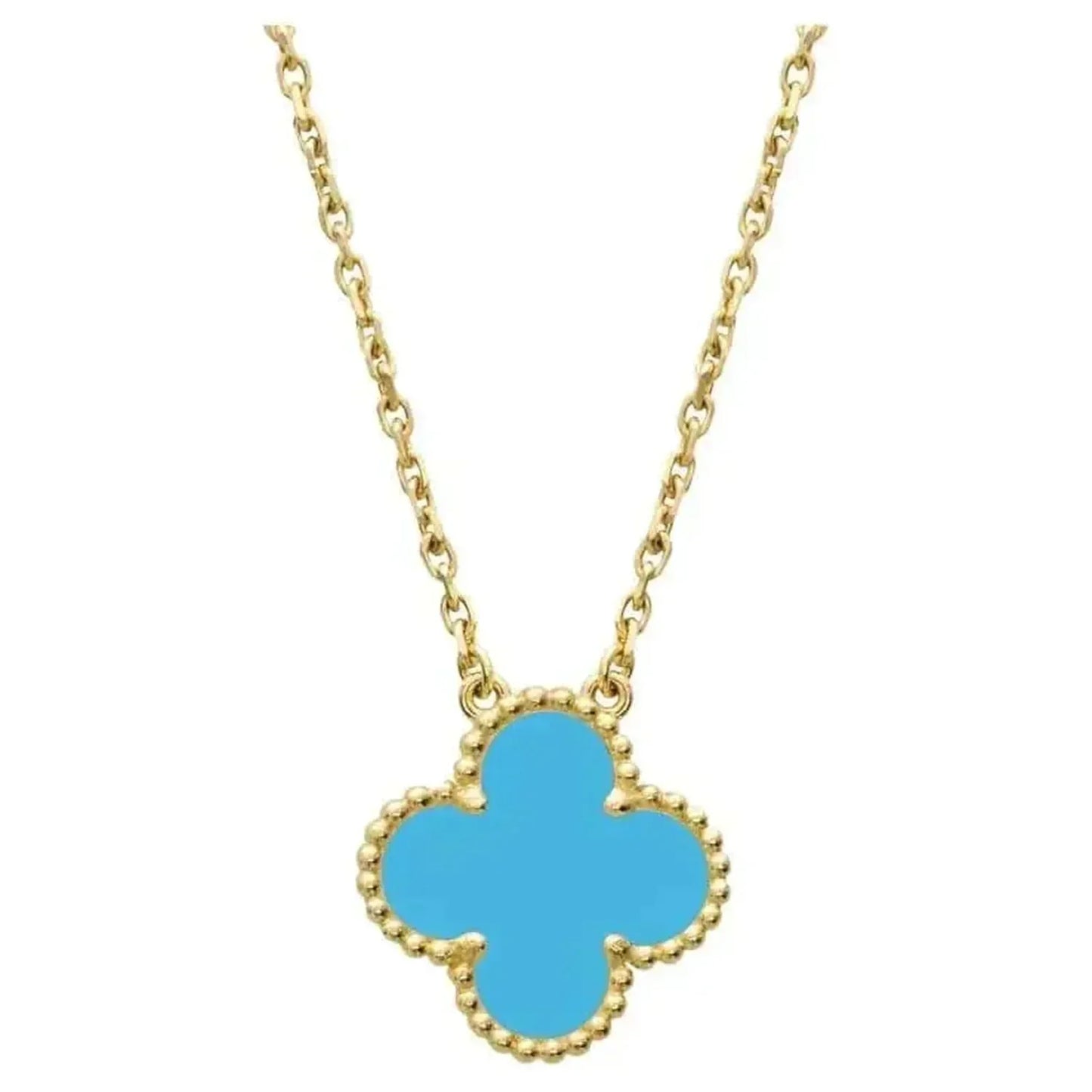 [Spark]CLOVER 15MM VINTAGE TURQUOISE NECKLACE