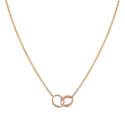 [Spark]LOVE NECKLACE DOUBLE RING PINK GOLD