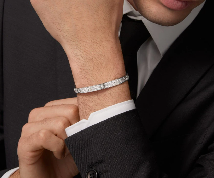 [Spark]NEW-LOVE-6.1MM-Width Diamond-Studded Bracelet