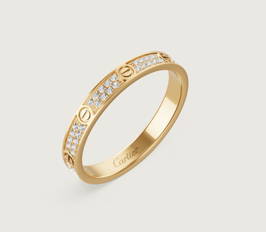 [Spark]LOVE RING 2.6mm-wide full-diamond ring Gold