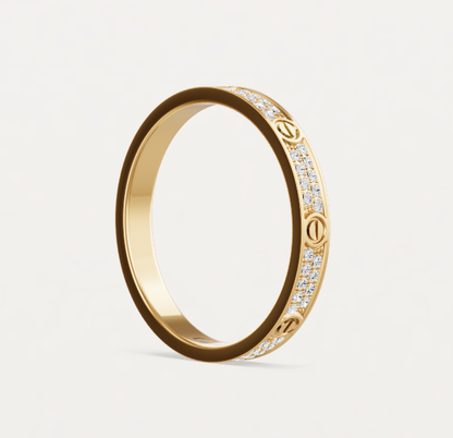 [Spark]LOVE RING 2.6mm-wide full-diamond ring Gold