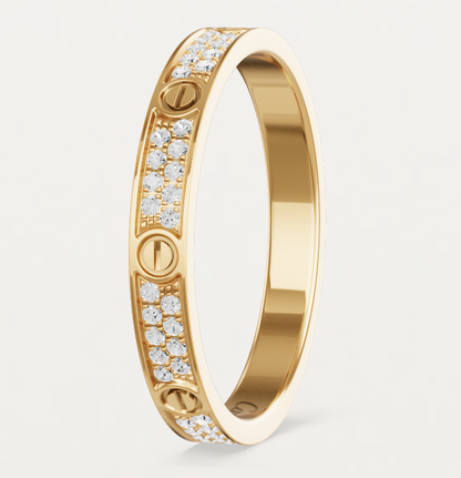 [Spark]LOVE RING 2.6mm-wide full-diamond ring Gold