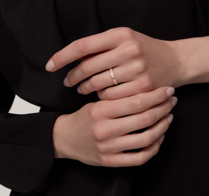 [Spark]LOVE RING 2.6mm-wide full-diamond ring Gold