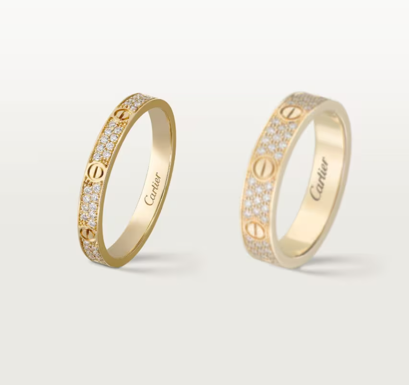 [Spark]LOVE RING 2.6mm-wide full-diamond ring Gold