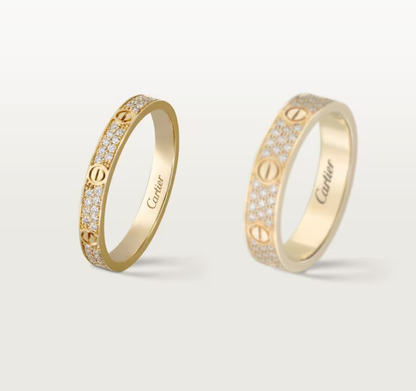[Spark]LOVE RING 2.6mm-wide full-diamond ring Gold