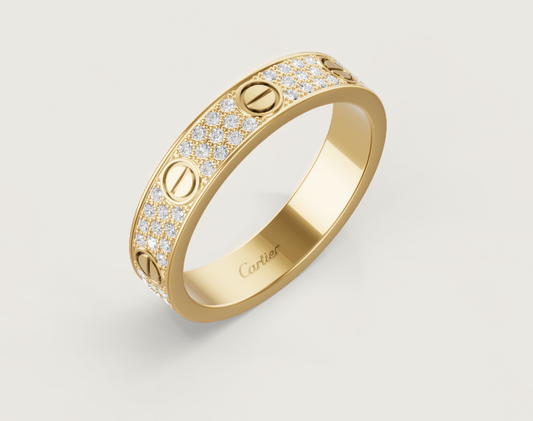 [Spark]LOVE RING 4mm-wide full-diamond ring GOLD