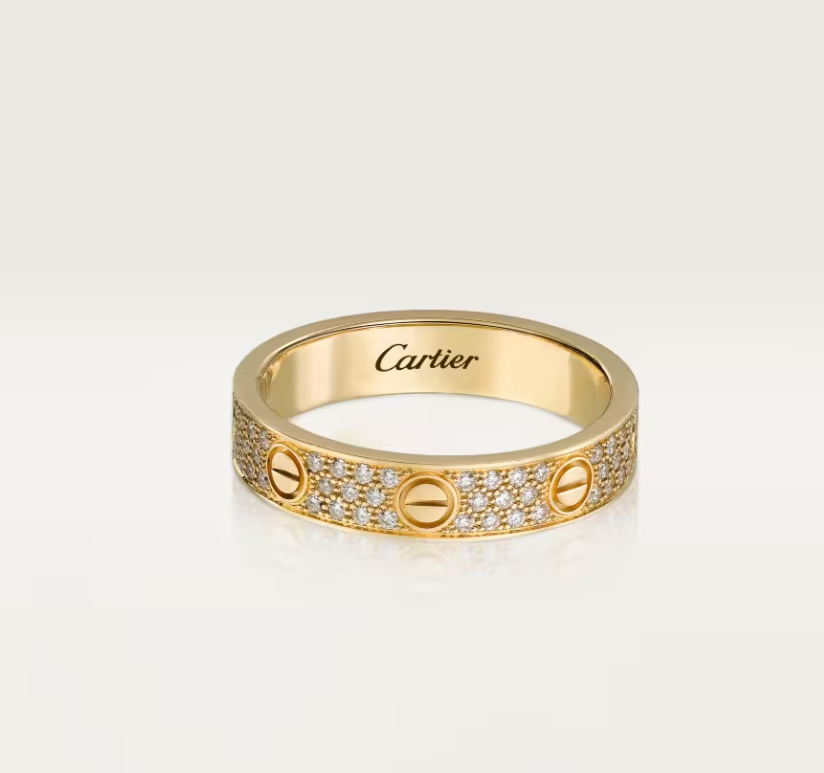 [Spark]LOVE RING 4mm-wide full-diamond ring GOLD