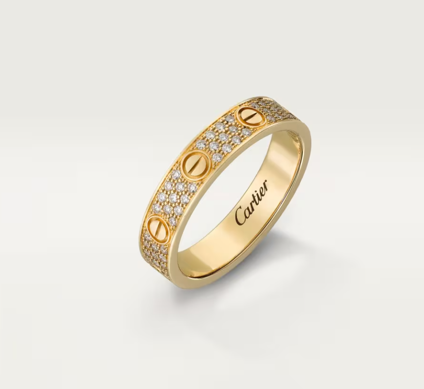 [Spark]LOVE RING 4mm-wide full-diamond ring GOLD