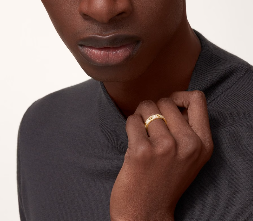 [Spark]LOVE RING 4mm-wide full-diamond ring GOLD