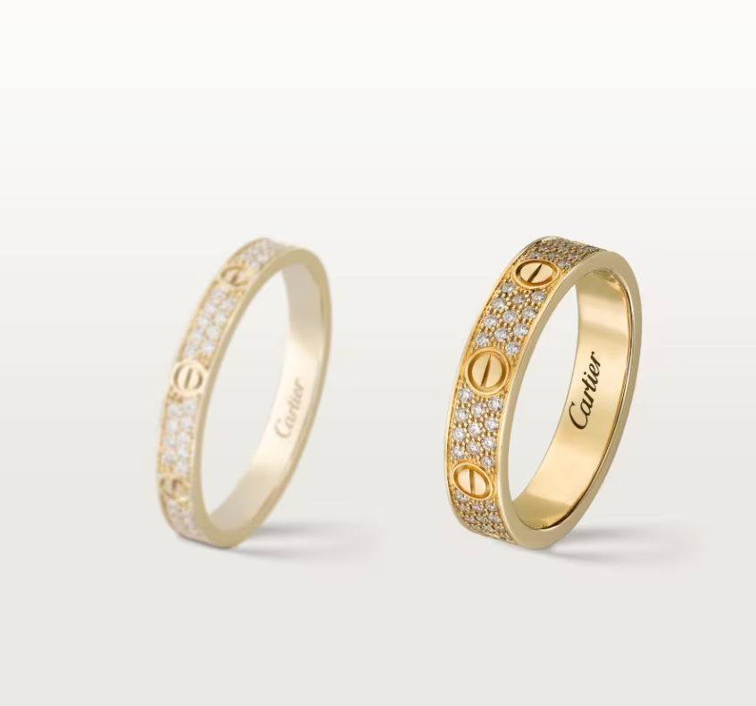 [Spark]LOVE RING 4mm-wide full-diamond ring GOLD