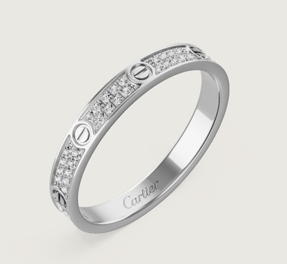 [Spark]LOVE RING 2.6mm-wide full-diamond ring silver