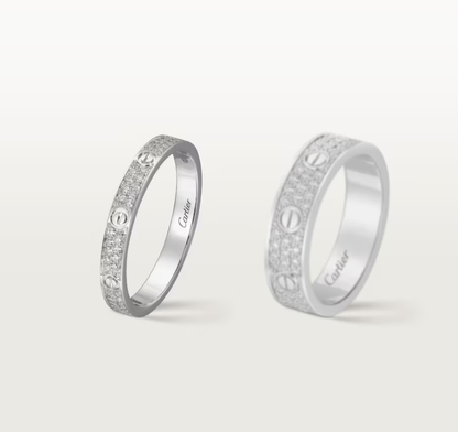[Spark]LOVE RING 2.6mm-wide full-diamond ring silver