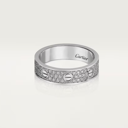 [Spark]LOVE RING 4mm-wide full-diamond ring silver