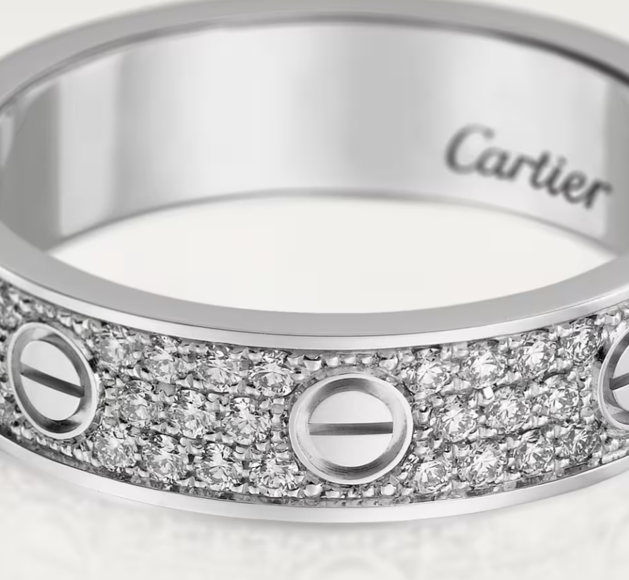 [Spark]LOVE RING 4mm-wide full-diamond ring silver