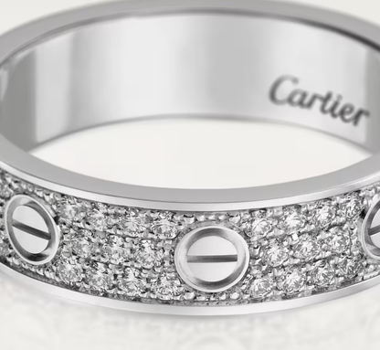 [Spark]LOVE RING 4mm-wide full-diamond ring silver