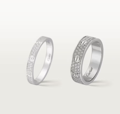 [Spark]LOVE RING 4mm-wide full-diamond ring silver