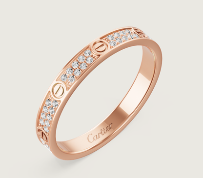 [Spark]LOVE RING 2.6mm-wide full-diamond ring Spark Gold
