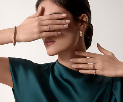 [Spark]LOVE RING 2.6mm-wide full-diamond ring Spark Gold