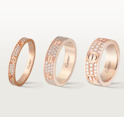 [Spark]LOVE RING 2.6mm-wide full-diamond ring Spark Gold