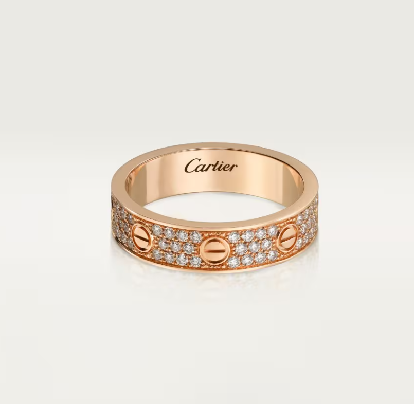 [Spark]LOVE RING 4mm-wide full-diamond ring Spark Gold