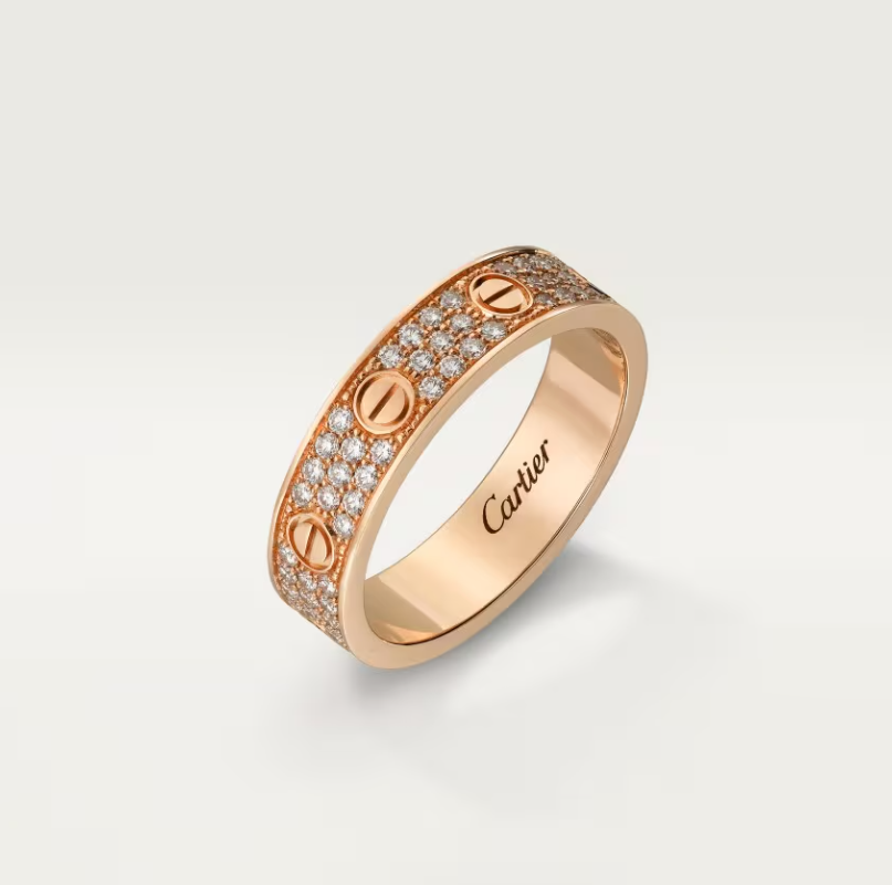 [Spark]LOVE RING 4mm-wide full-diamond ring Spark Gold