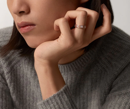 [Spark]LOVE RING 4mm-wide full-diamond ring Spark Gold