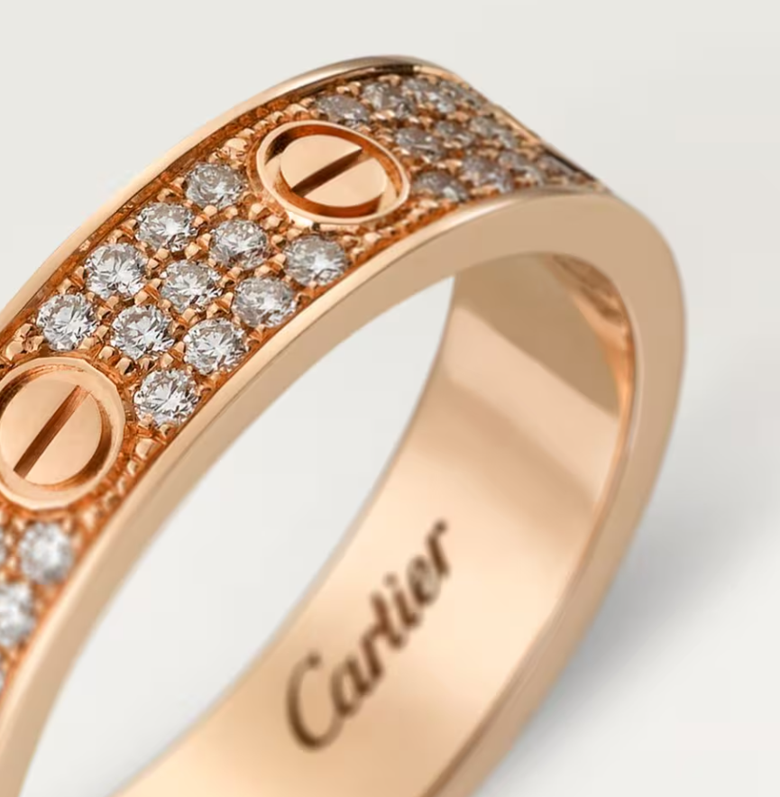 [Spark]LOVE RING 4mm-wide full-diamond ring Spark Gold