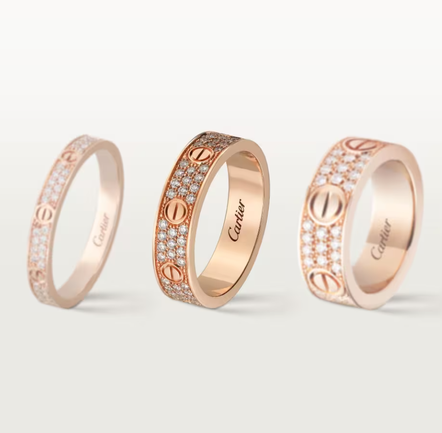 [Spark]LOVE RING 4mm-wide full-diamond ring Spark Gold