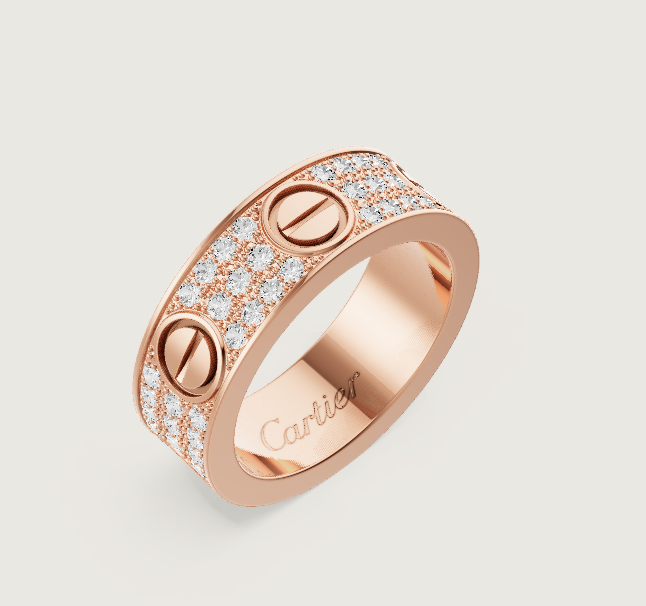 [Spark]LOVE RING 6.5mm-wide full-diamond ring Spark Gold