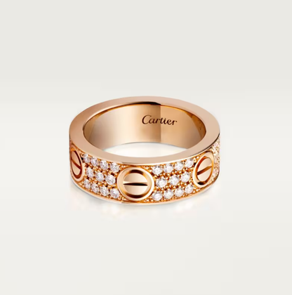 [Spark]LOVE RING 6.5mm-wide full-diamond ring Spark Gold