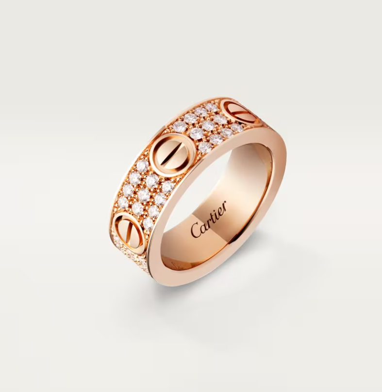 [Spark]LOVE RING 6.5mm-wide full-diamond ring Spark Gold