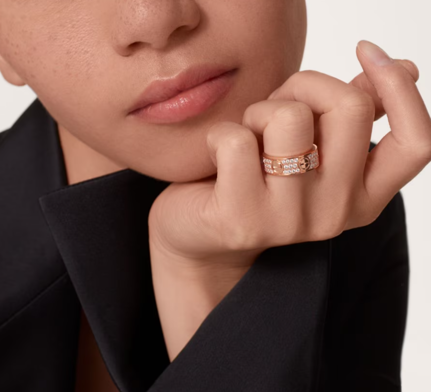 [Spark]LOVE RING 6.5mm-wide full-diamond ring Spark Gold