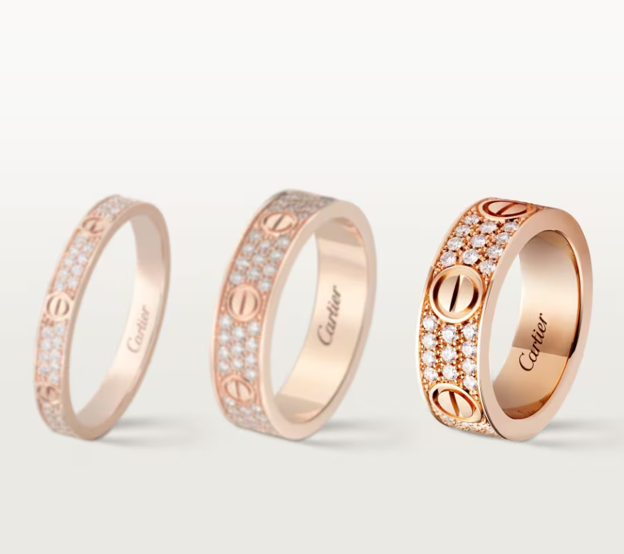 [Spark]LOVE RING 6.5mm-wide full-diamond ring Spark Gold