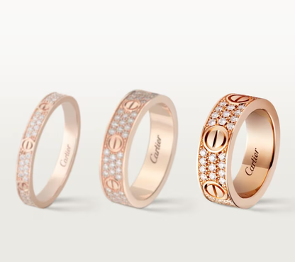 [Spark]LOVE RING 6.5mm-wide full-diamond ring Spark Gold